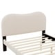 preview thumbnail 7 of 8, Full Size Upholstered Platform Bed with Wood Supporting Feet, Beige