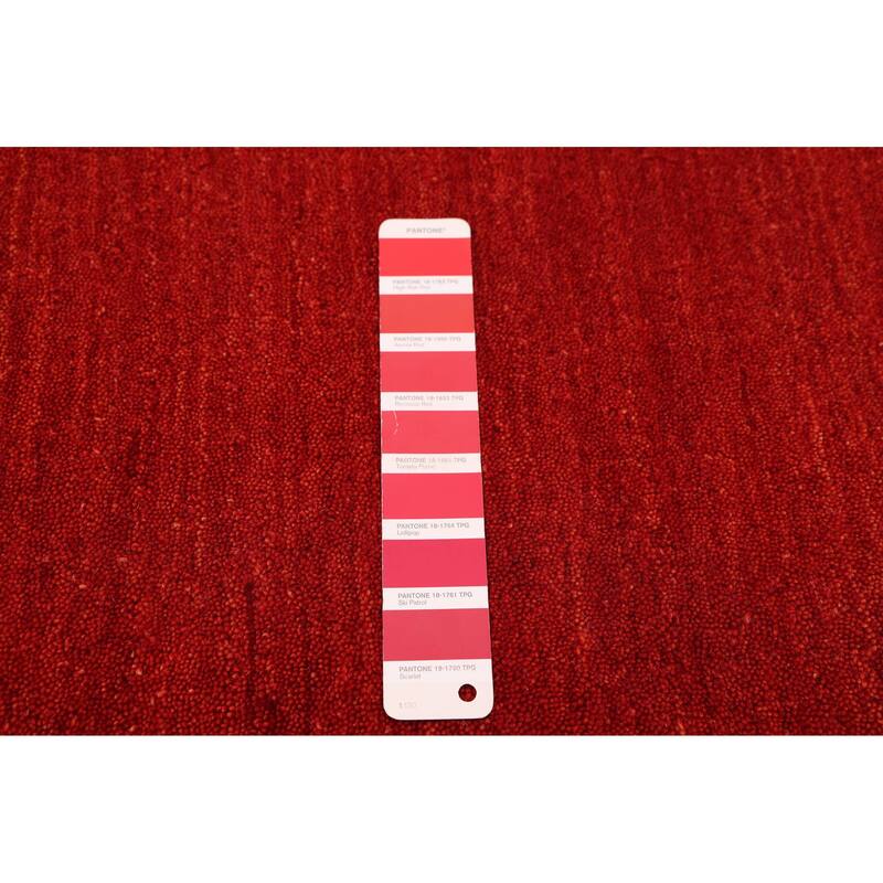 ECARPETGALLERY Hand Loomed Kashkuli Gabbeh Red Wool Rug - 5'0 x 7'9