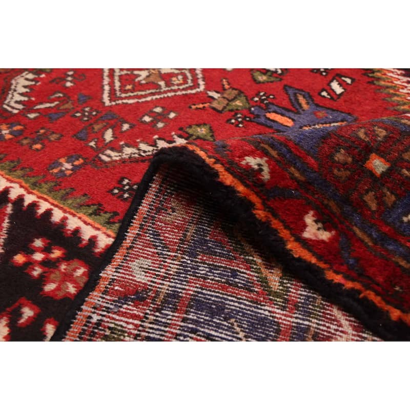 ECARPETGALLERY Hand-knotted Anadol Black, Red Wool Rug - 4'6 x 8'8