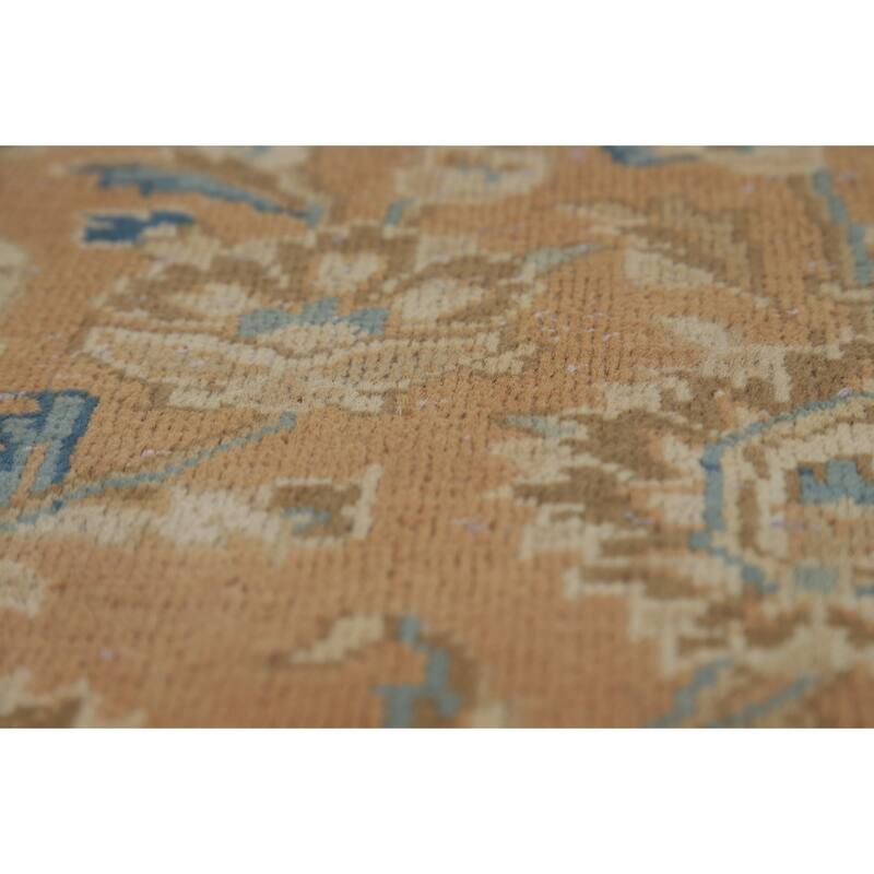 Traditional Mashad Persian Area Rug Handmade Floral Wool Carpet - 9'7" x 12'9"