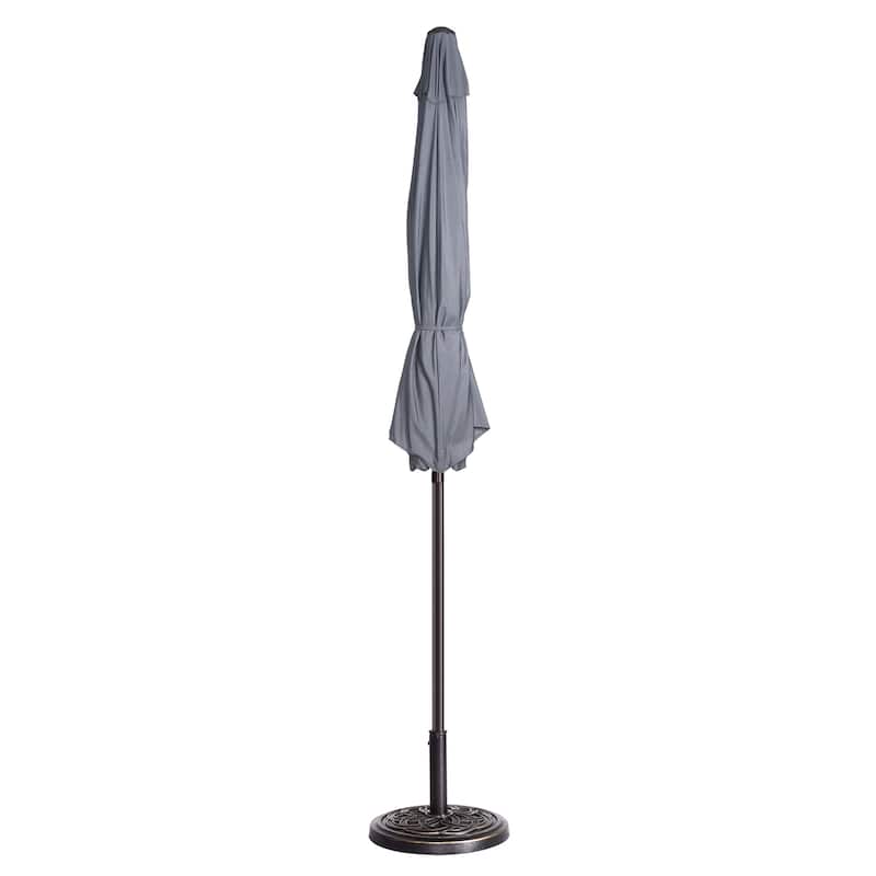 9-Foot Patio Umbrella - Easy Crank Outdoor Table Umbrella by Villacera (Gray)
