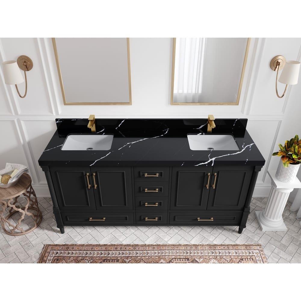 Willow Collections 72 in. W x 22 in. D Aberdeen Double Sink Bathroom Vanity with Countertops
