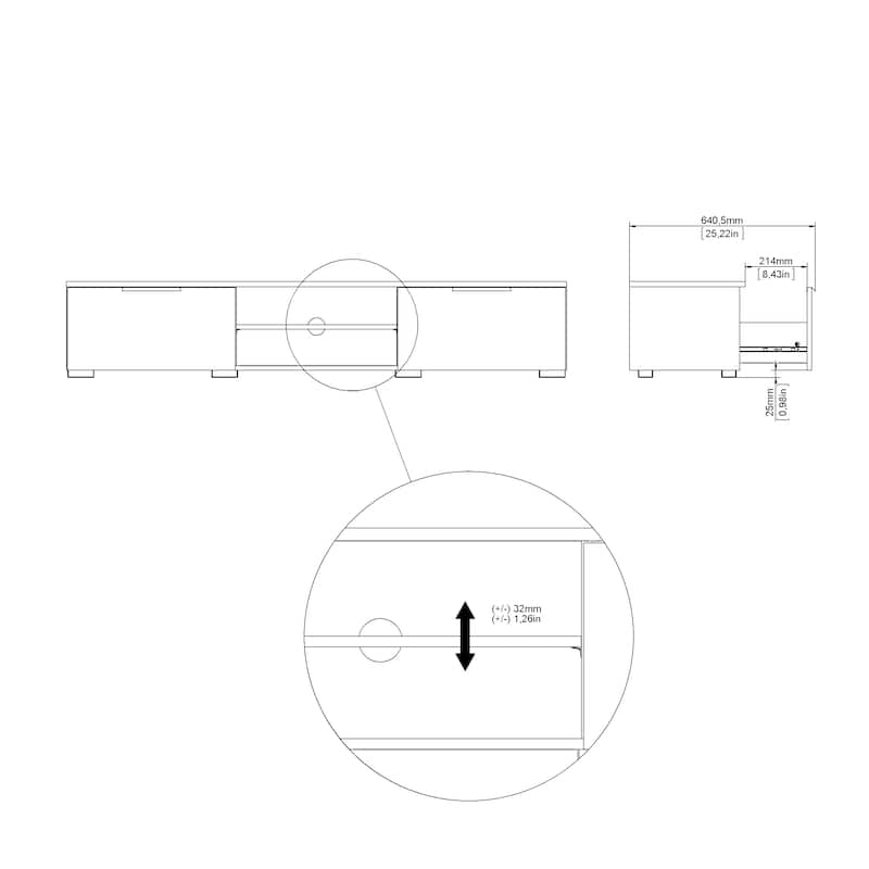 Porch & Den Match 2-Drawer and 2-Shelf TV Stand