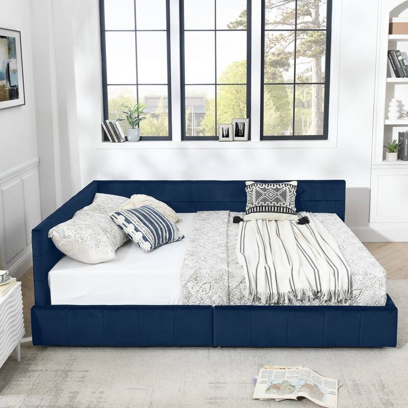 Bedroom Storage Upholstered Tufted DayBed With 2-Drawers