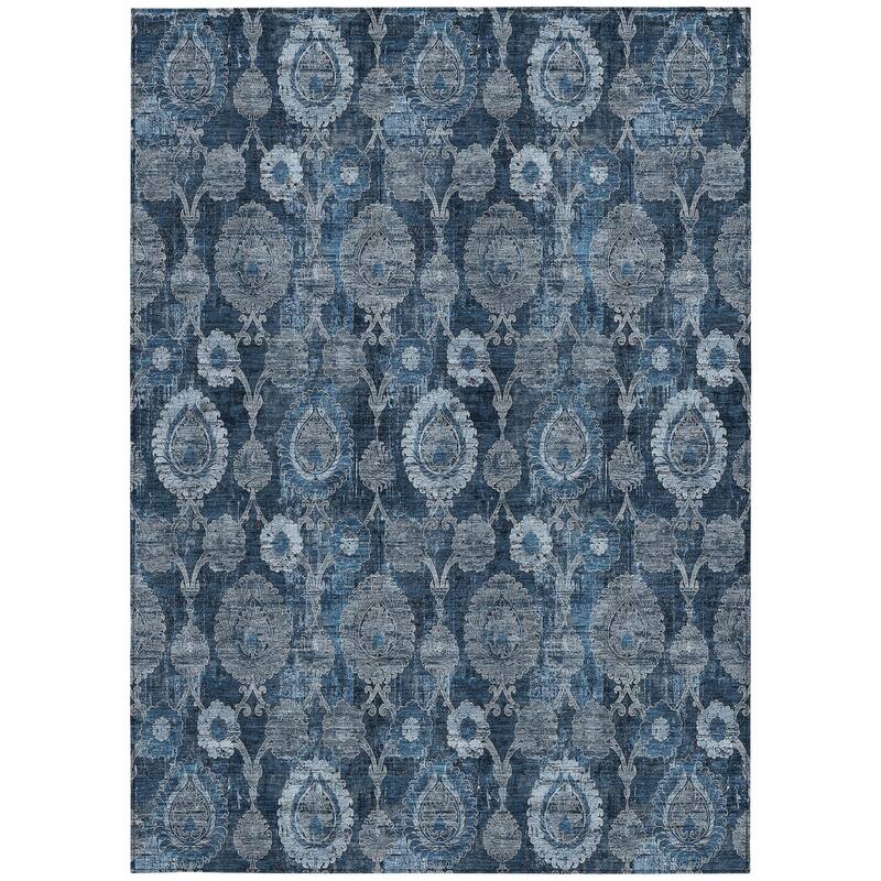 HomeRoots Damask Transitional Rectangle Outdoor Rug