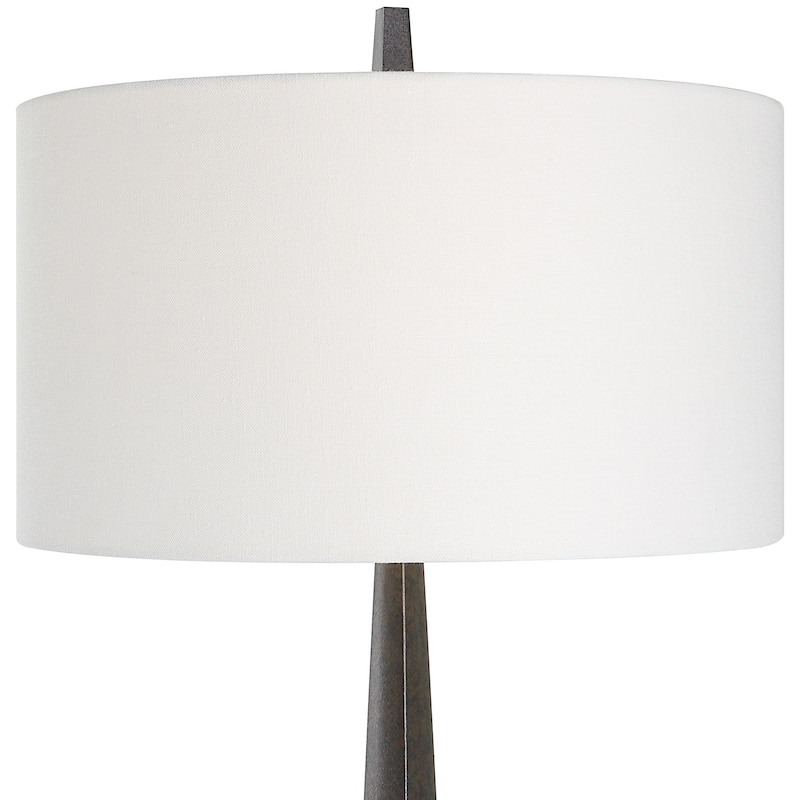Tapered Base Table Lamp Floor Lamp with drum Shade - 67.25" - Black