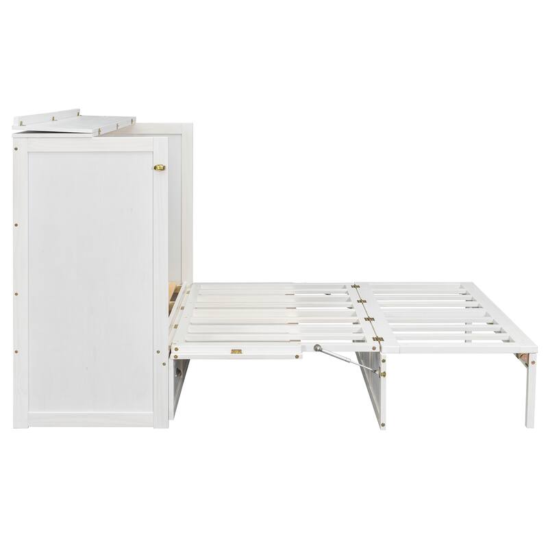 Queen Murphy Bed with Storage Drawers & USB Charging