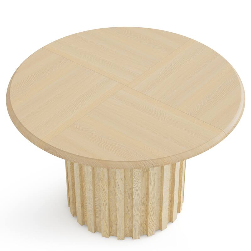 47" Round Dining Table for 4 - Natural Wood Dining Room Table