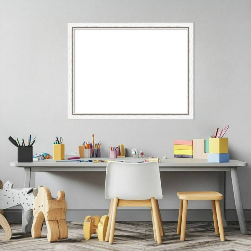 Amanti Art Morgan White Blue Framed Dry Erase Magnetic Board