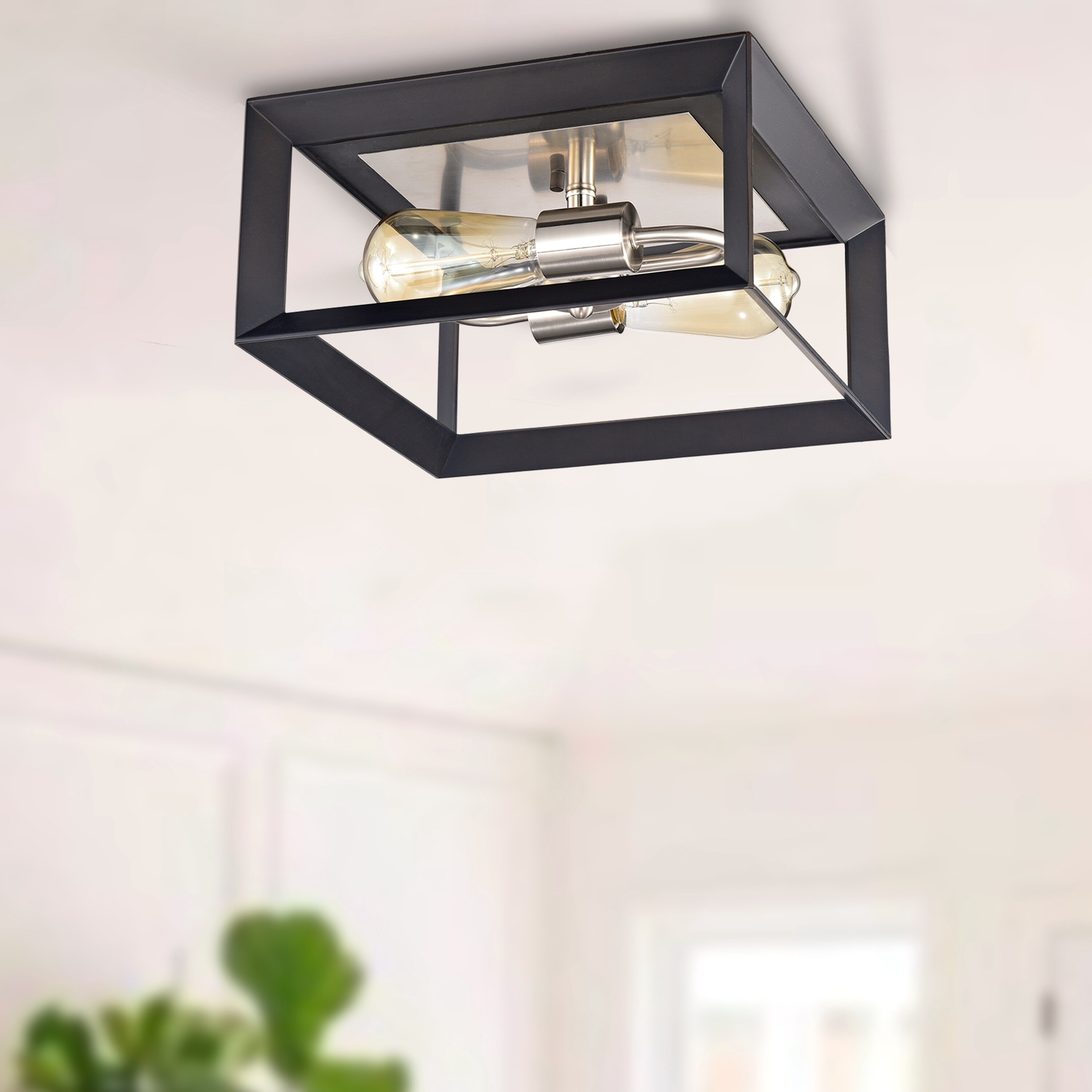 Shop Dark Bronze 2 Light Flush Mount Ceiling Light Dark Bronze
