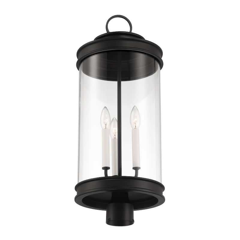Englewood 3-Light Outdoor Post Lantern in Matte Black