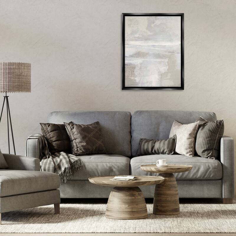 Stupell Muted Beige & Grey Framed Floater Canvas Wall Art Design By Rachel Springer