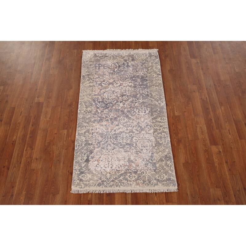 Abstract Oriental Accent Rug Hand-Knotted Wool Carpet - 2'8" x 4'9"