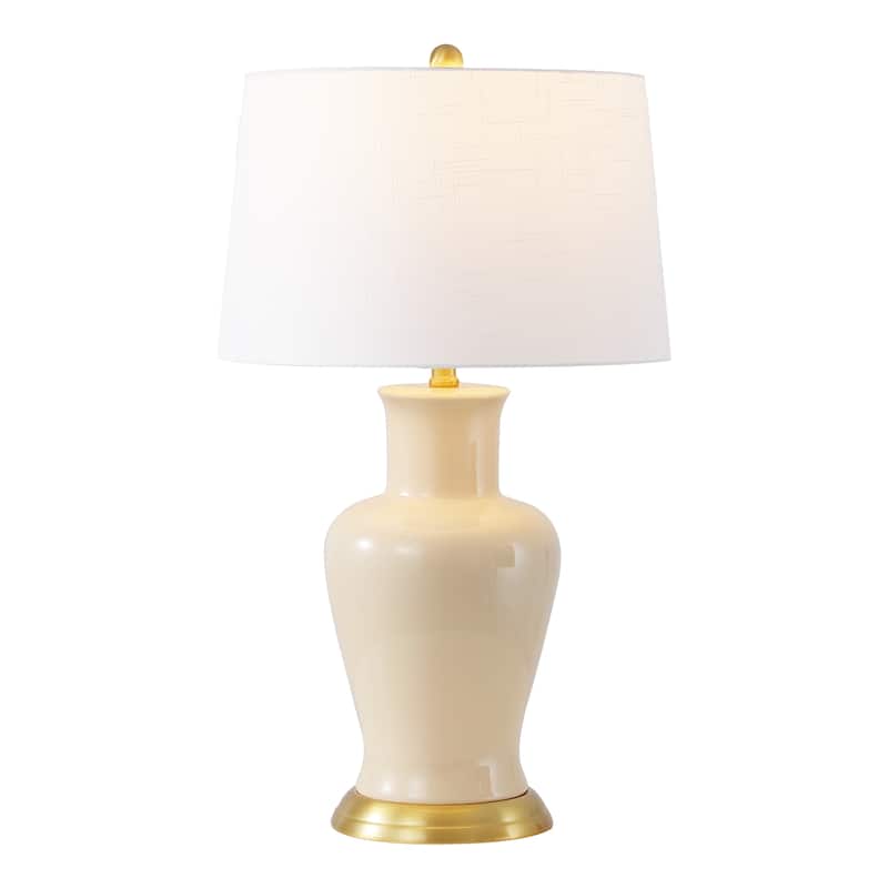 Julia 29" Ceramic LED Table Lamp, by JONATHAN Y - Almond