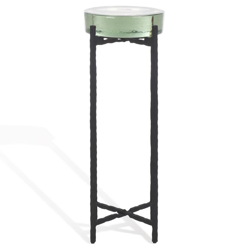 SAFAVIEH Couture Kathaleen Cast Glass Drink Round Table - 9"W x 9"D x 22"H