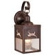 preview thumbnail 6 of 9, VAXCEL Bryce 13 in. H 1-Light Burnished Bronze Rustic Deer Outdoor Wall Sconce, Steel, Clear Seeded Glass Shade