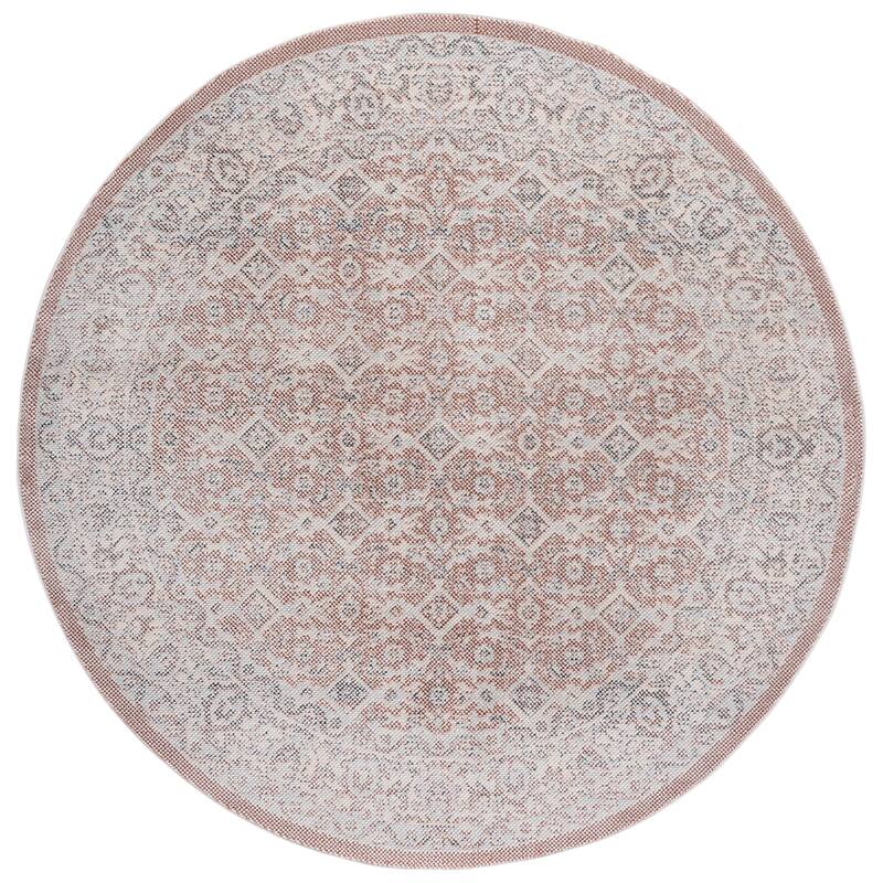 SAFAVIEH Harrison Mimoza Transitional Rug - 6'7" Round - Red/Ivory