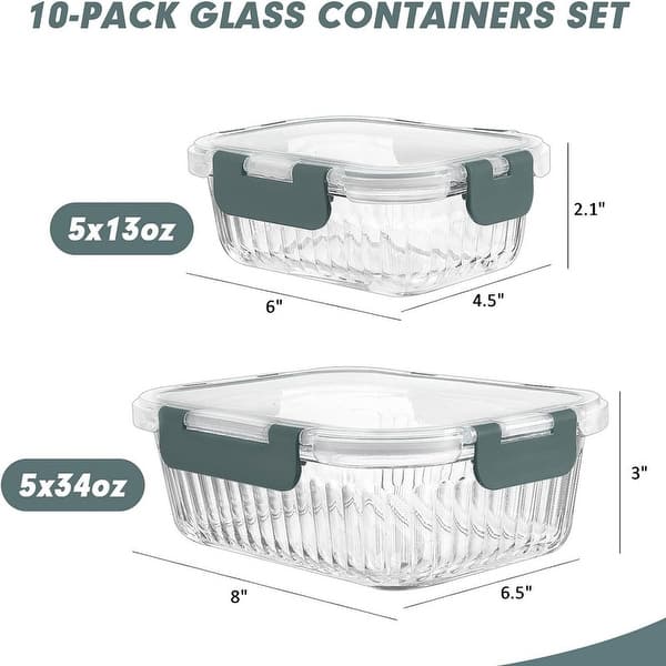 10 Packs Glass Meal Prep Containers Bed Bath & Beyond 39099396