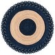 preview thumbnail 28 of 53, SAFAVIEH Handmade Cape Cod Elberta Jute Rug with Fringe 5' Round - Navy/Natural - Round