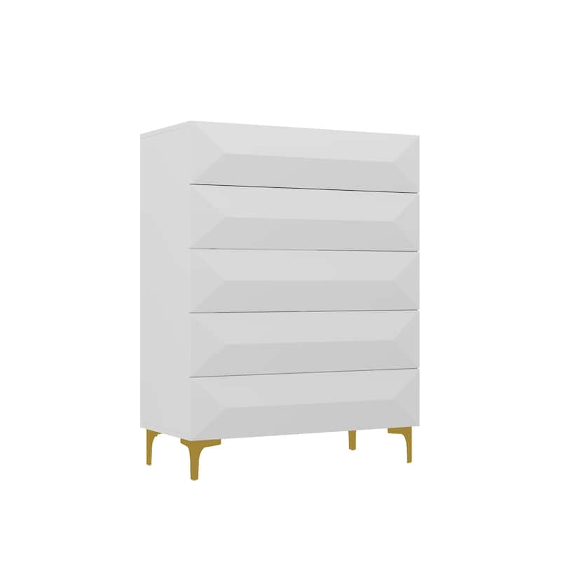 31.5"W Accent Cabinet Chest of Drawers Bedroom Highboy with a Twist - 31.5"x41.3"