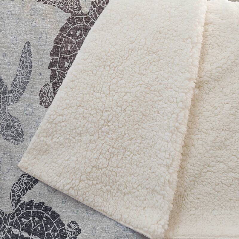 Premium Machine Washable ASB192 Turtle Sherpa Throw Blanket