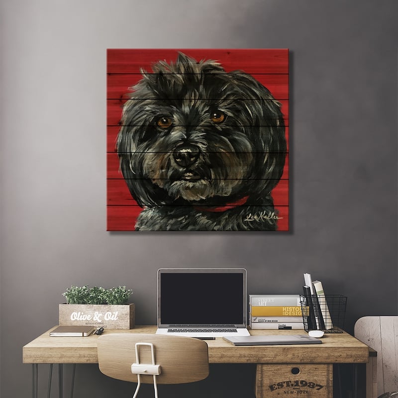 Bentley The Yorkipoo Print On Wood by Hippie Hound Studios - Multi-Color