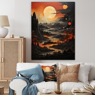 Designart quot Jupiter Mars Majesty Bold II quot Jupiter Canvas Prints Bed