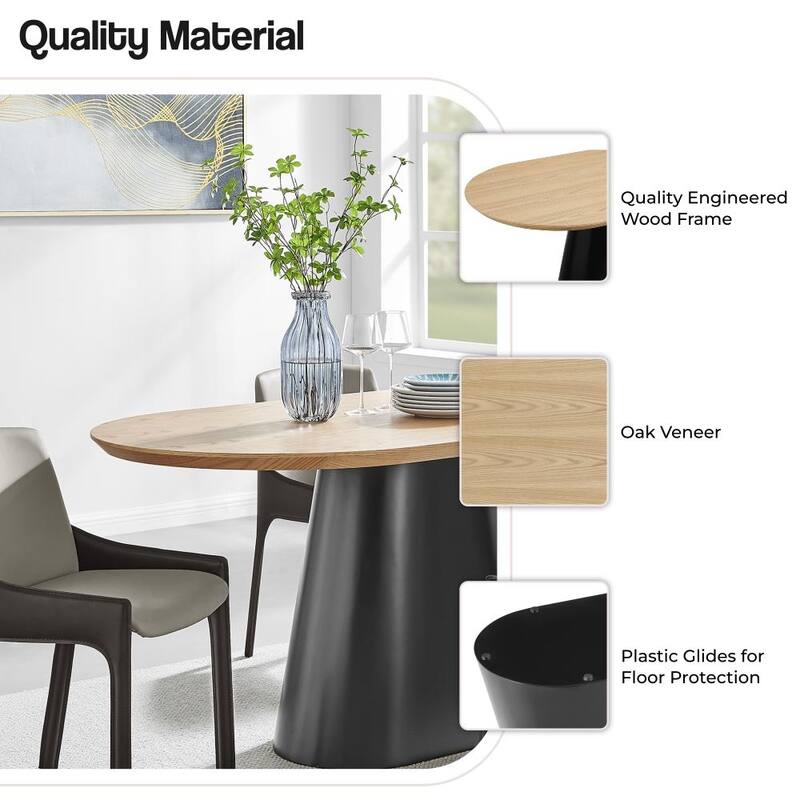 Magnus KD 63" Oval Dining Table, Light Oak