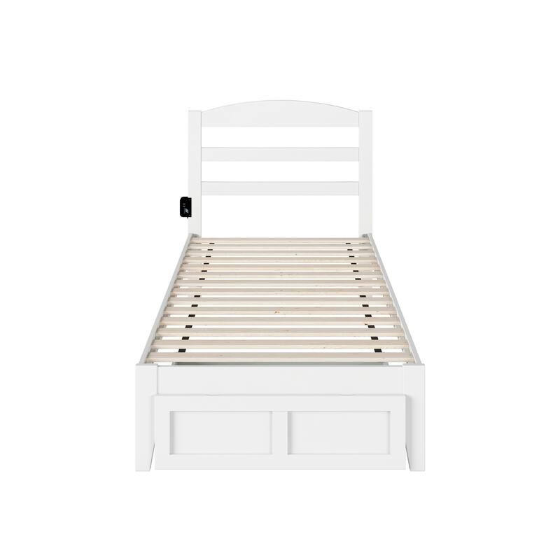 AFI Warren Platform Bed with Foot Drawer and Charging Station