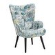 preview thumbnail 9 of 9, Modern Leisure Chair Accent Chair Tufted Wingback Vanity Chair with Solid Wood Legs