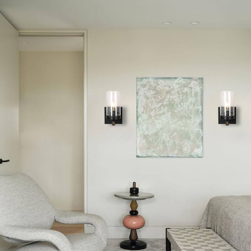 1 Light wall sconces black and wood wall lighting glass, metal bedroom wall light