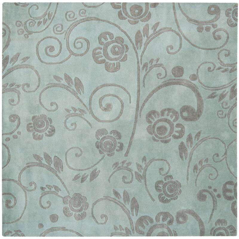 SAFAVIEH Handmade Soho Denisse Grey New Zealand Wool Rug - 6' Square - Grey/Multi