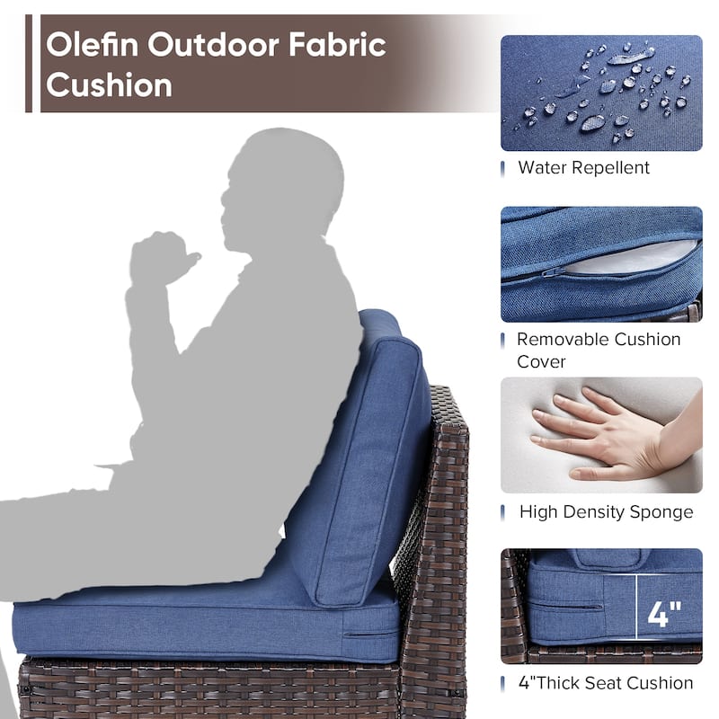 Outdoor Patio Sectional Sofa Wicker Sofa