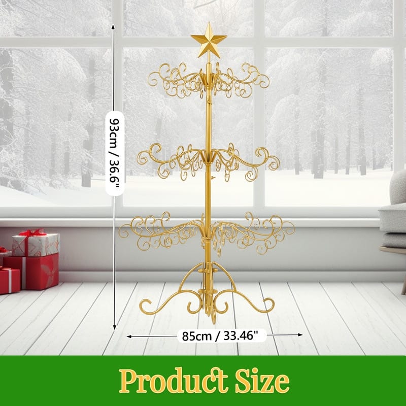 6ft Wrought Iron Gold Christmas Tree