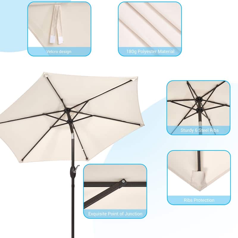 Bonosuki 7.5-foot Waterproof Sunshade Canopy Patio Umbrella