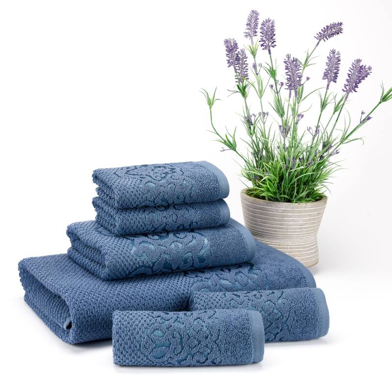 East'N Blue Galata Turkish Cotton Bath Towel Set (Set of 6) - (1 Bath Towel, 1 Hand Towel, 4 Washcloth)