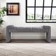 preview thumbnail 26 of 60, Boucle Bedroom Bench with Channel Tufted Modern Entryway Bench Window Bench End of Bed Bench Curved Arm - Grey