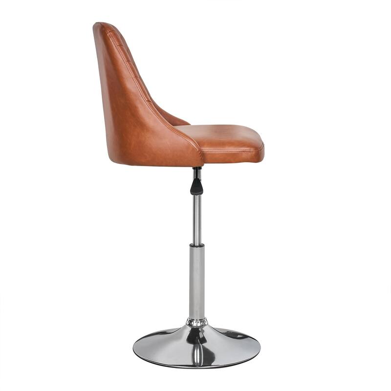 Javlergo Set of 1/2/3 Brown & White PU Leather Adjustable Swivel Bar Stools for Kitchen Living Room Office