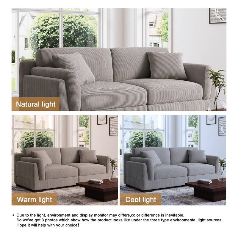 90" Oversized Modular Sectional Corduroy Sofa
