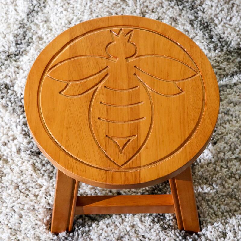 Carved Wooden Step Stool
