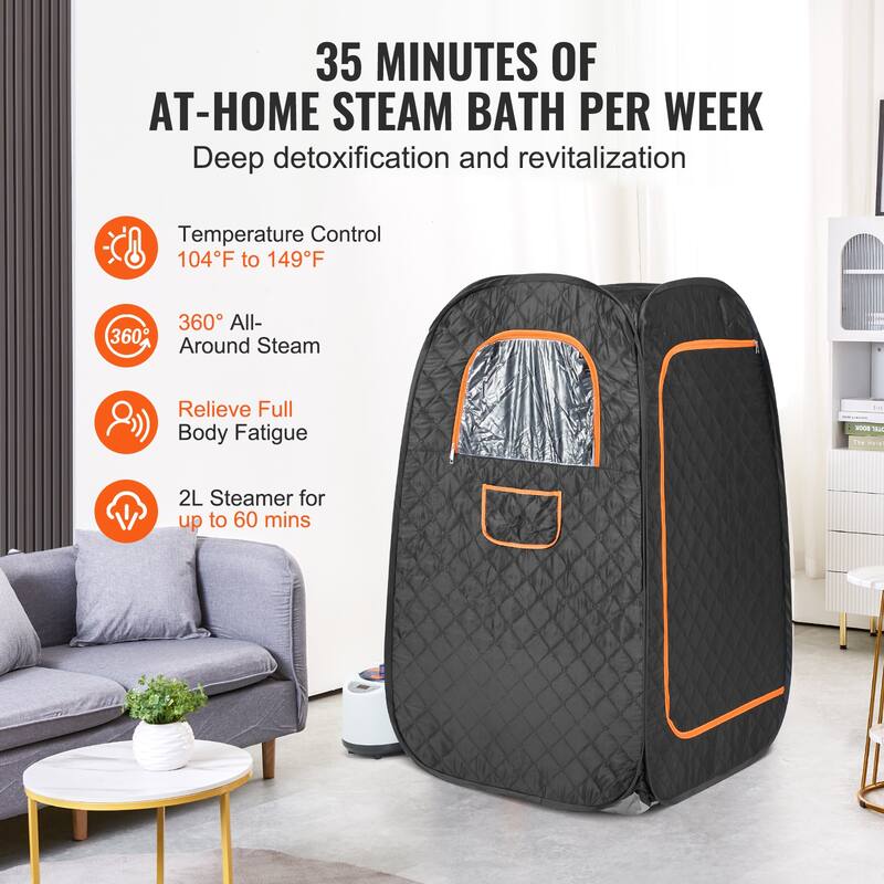 Compact Portable Steam Sauna Tent, 1200 Watt Sauna Blanket with Chair & Storage Bag, Home Therapeutic Sauna Tent
