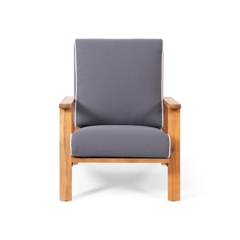 Outdoor Acacia Wood Adirondack Design Club Armchair with Thick Cushion