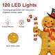 preview thumbnail 7 of 5, Puleo International 50" Pre-Lit Outdoor Gingerbread Man Christmas Holiday Decor with 120 Warm White Twinkling LED Lights - Brown