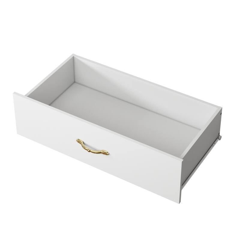 White Buffet Cabinet with Storage, 55" Kitchen Sideboard Buffet with Drawers & 4 Doors, Modern Coffee Bar Cabinet Credenza