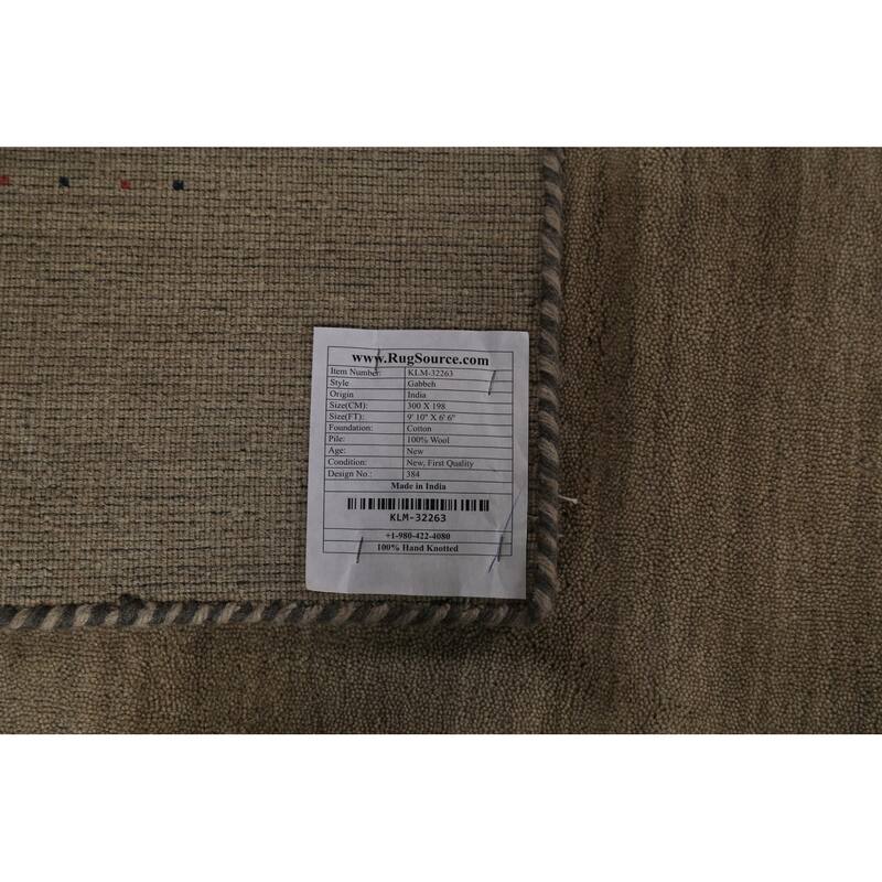 Little Animals Tribal Gabbeh Area Rug Hand-Knotted Wool Carpet - 6'6"x 9'10"