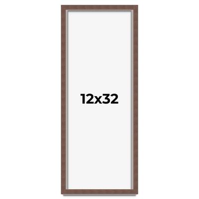 12x32 Shadow Box Frame Brown | 1.125 inches Deep Real Wood Rustic
