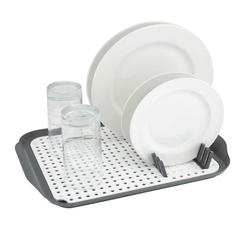 Kitchen Details 2 Tone Self Draining Dish Rack - 16"x 12"x 1.5"