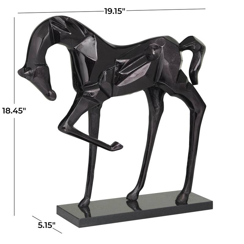 Aluminum Metal Horse Decorative Sculpture - Silver, Gold, Black - Roche River Decor