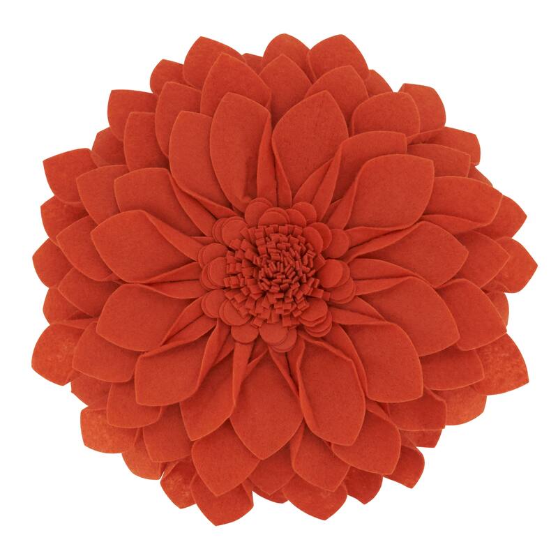 Felt Flower Design Throw Pillow - Terracotta - 16"x16"