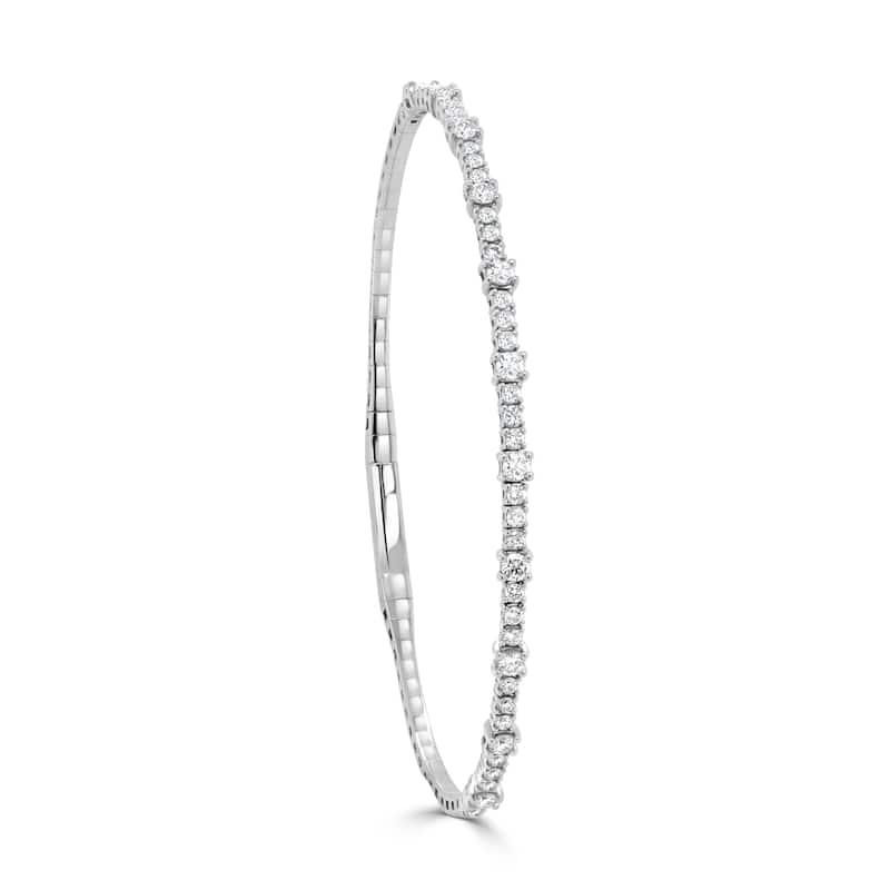 Joelle Collection Diamond Flexible 1.00ct Bangle 14K Gold - White